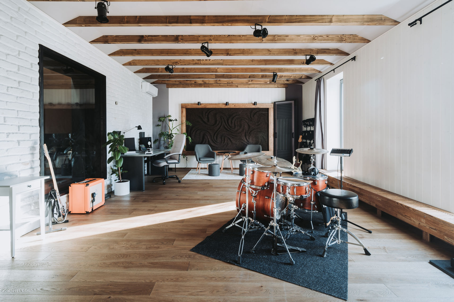 Live Recording Room in a Music Studio