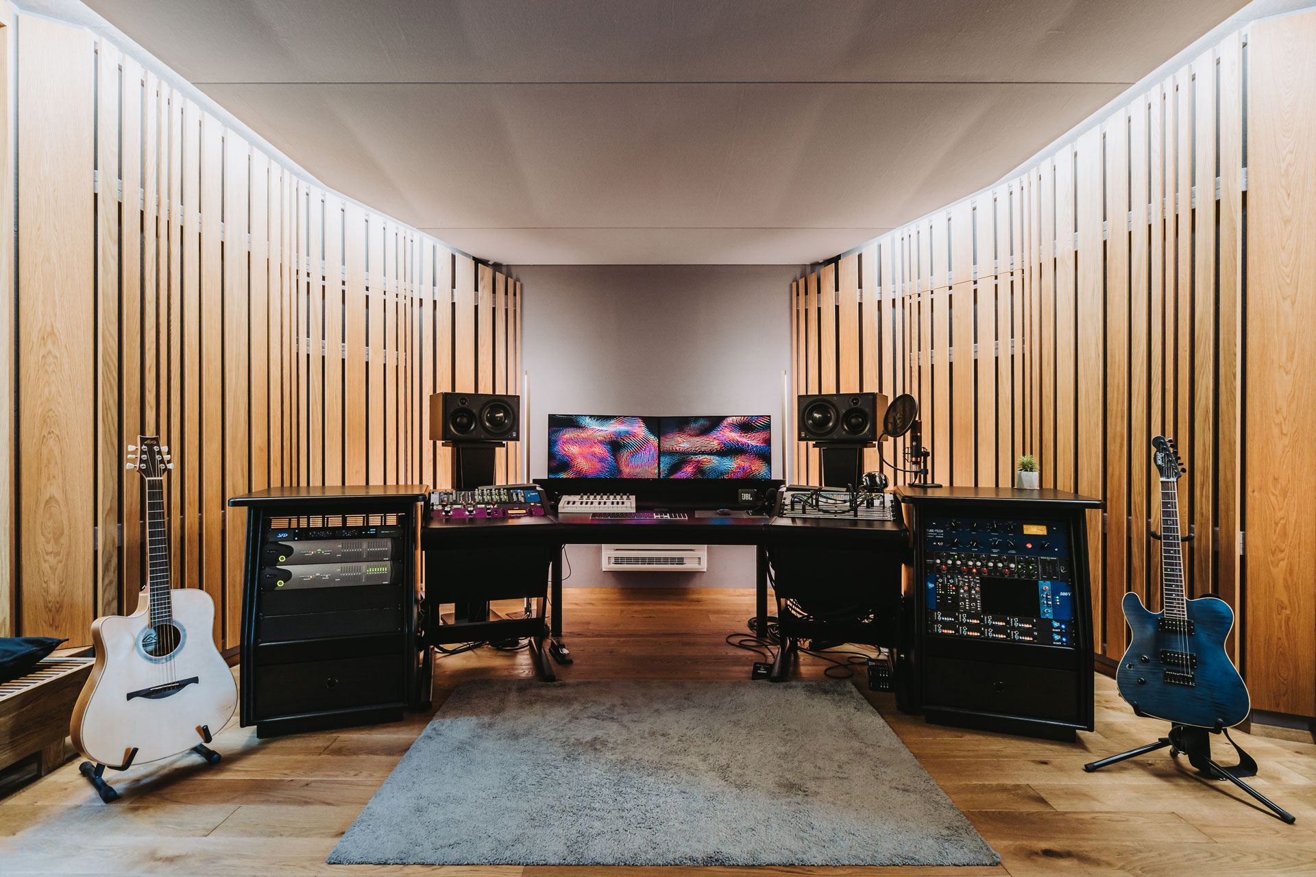 Music recording studio control room